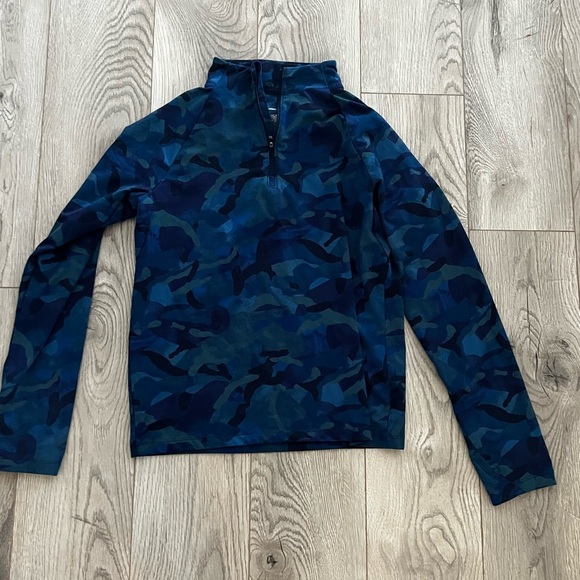 All in Motion Blue Camouflage Quarter-Zip Top - Picture 1 of 4